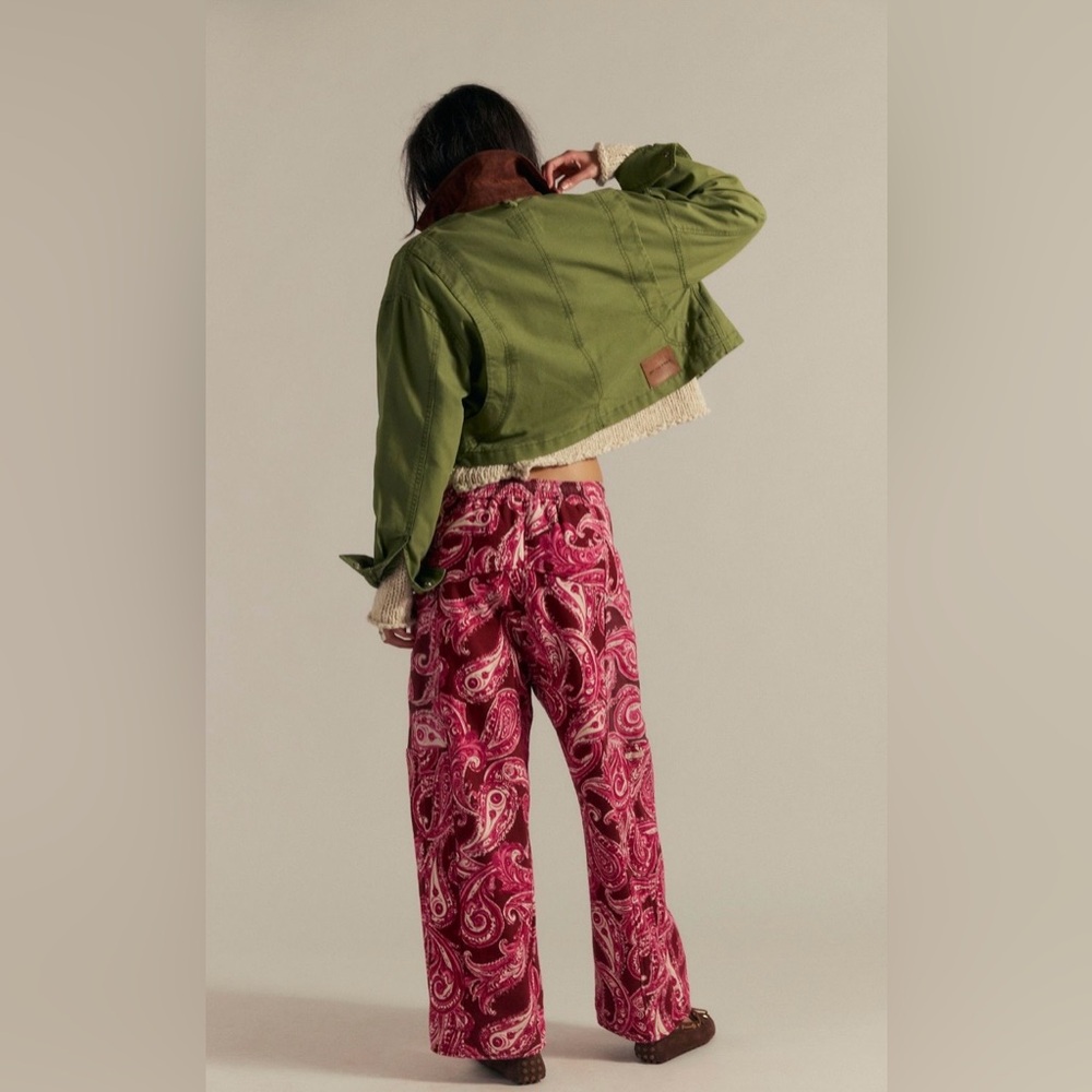 NWT We The Free Jet Set Knit Printed Pull-On Pants ~Brick Combo~ - Picture 2 of 4